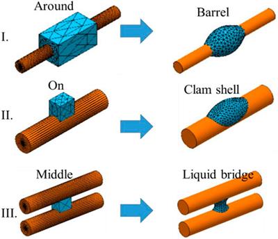 Surface Evolver Simulation of Droplet Wetting Morphologies on Fiber Without Gravity